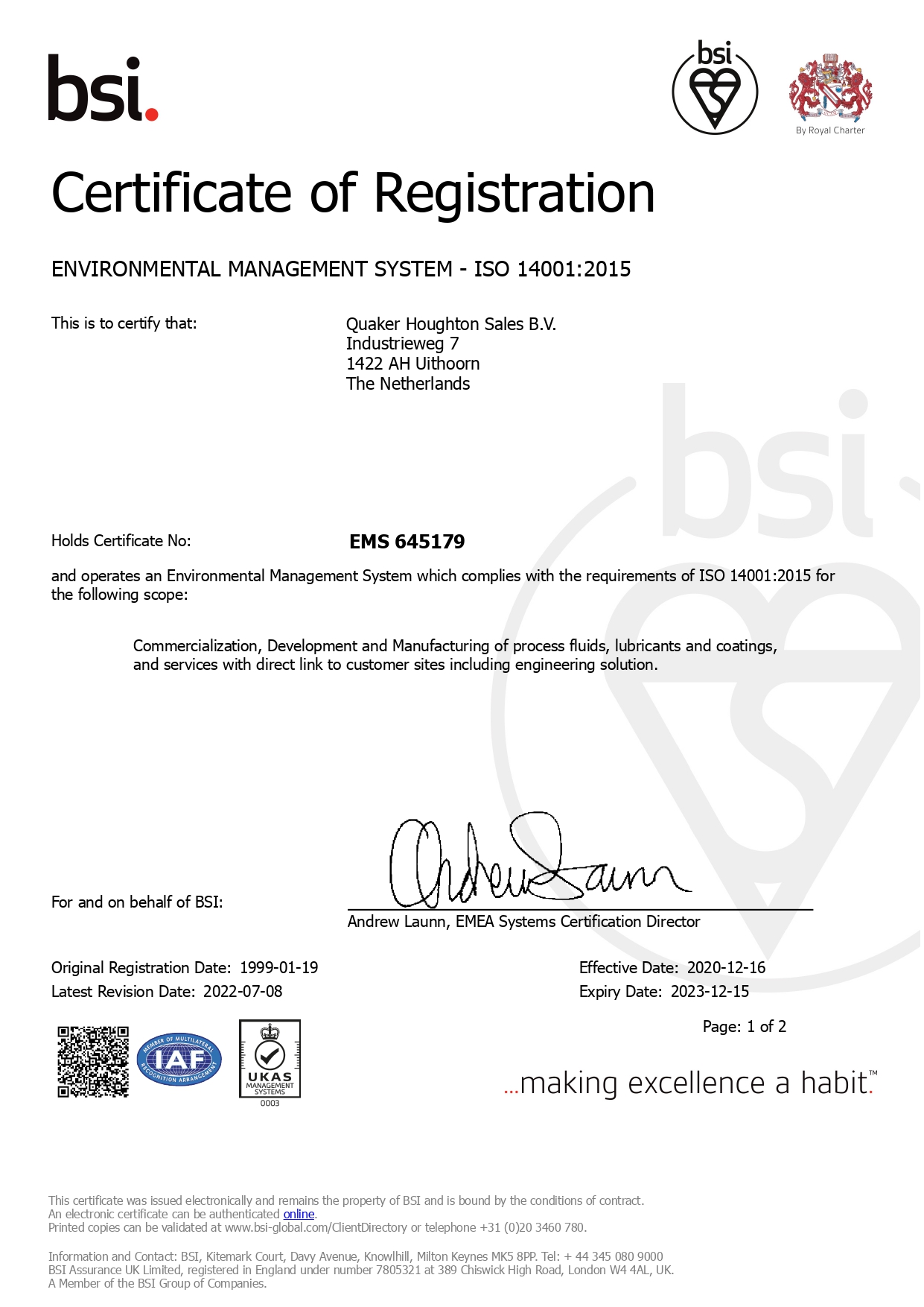 Certificado ISO 14001